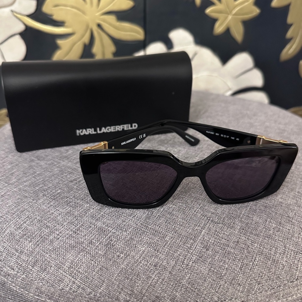 Karl Lagerfeld Black and Gold Sunglasses